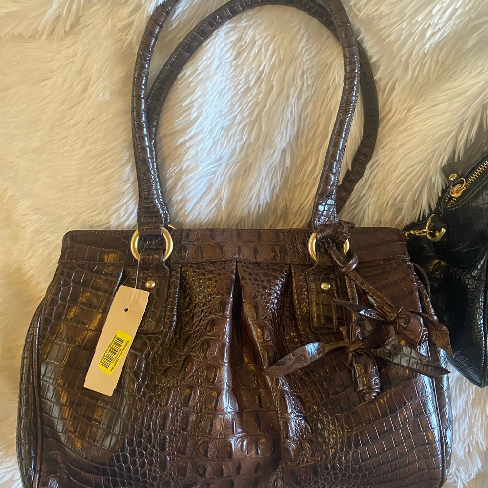 🆕🔥BRAHMIN🔥Eloise Rose🌹Truffle Les Roses - NWT! - Picture 2 of 11